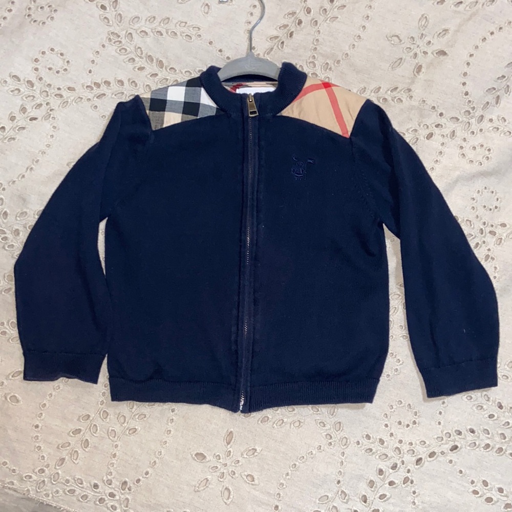 Burberry blue kid cardigan.